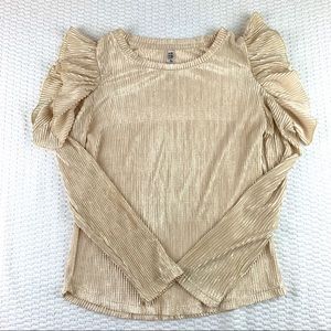 Beautees Cold Shoulder Ruffle Top